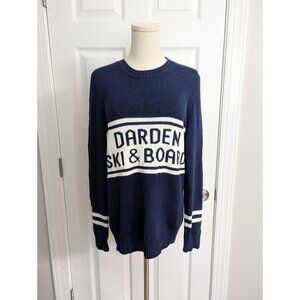 Ellsworth + Ivey Blue Color Block Darden Ski Snowboard Crewneck Sweater Size XS